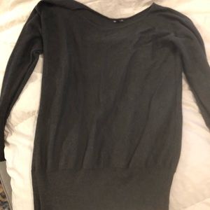 Off the shoulder charcoal sweater